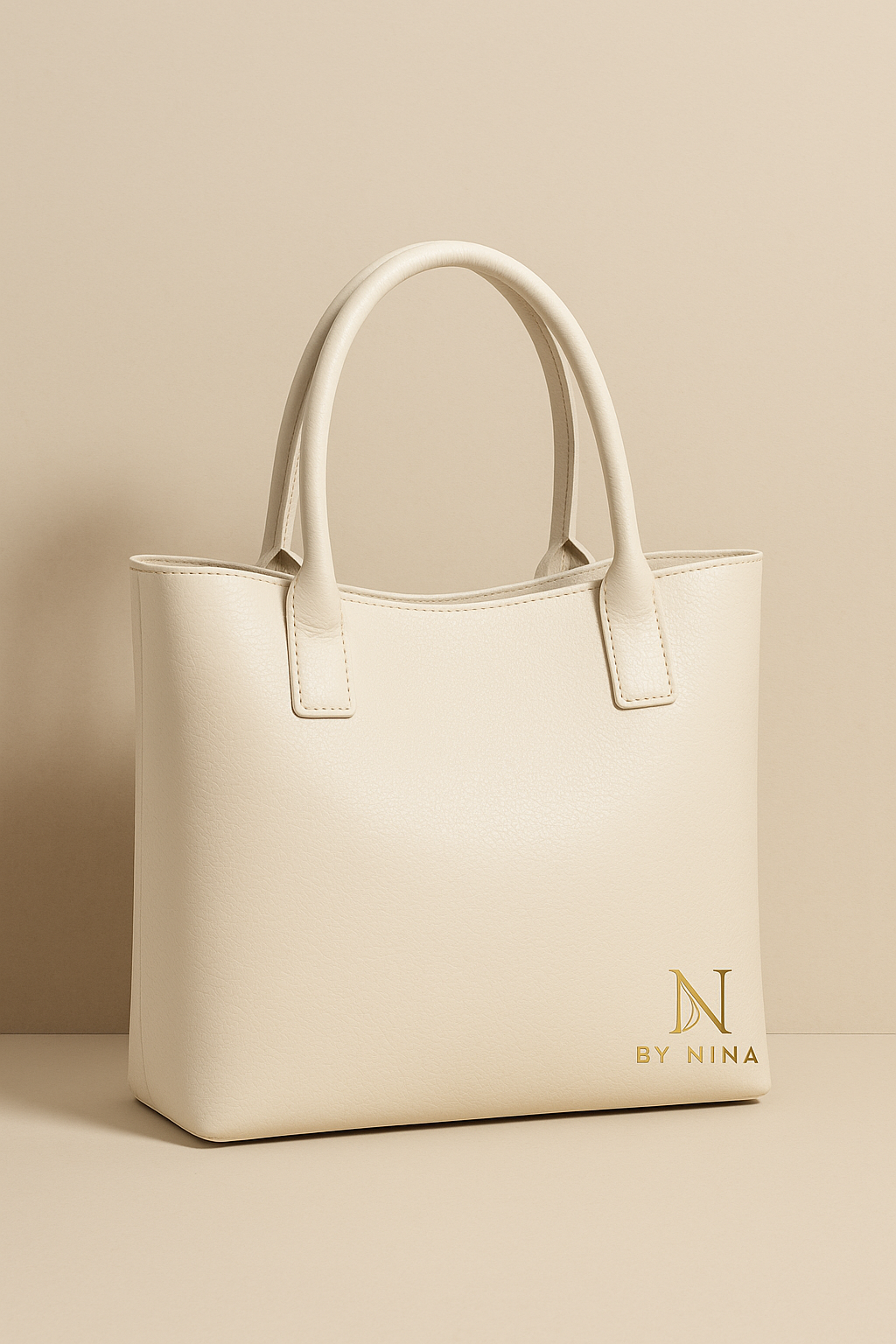 N Executive Satchel – Cream & Gold