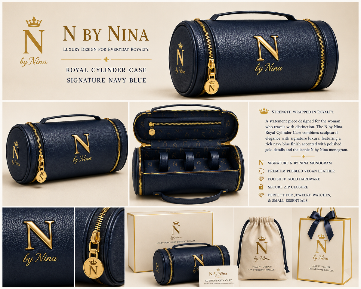 N by Nina Royal Cylinder Case-Signature Navy Blue